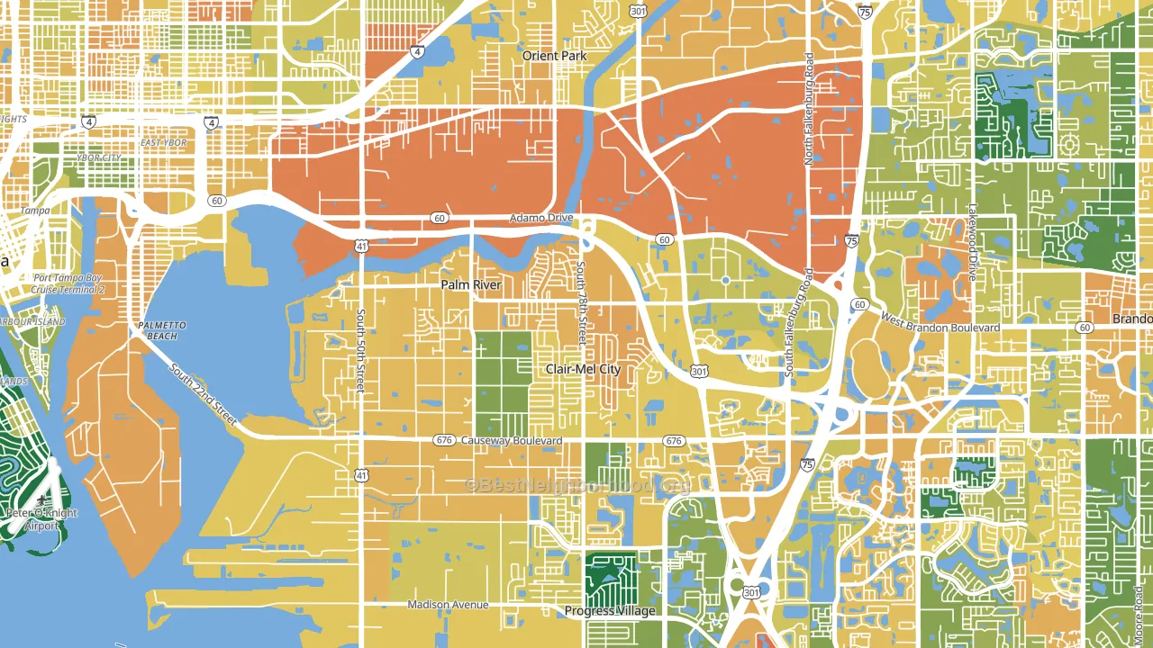 33619, FL block-group voter-turnout map