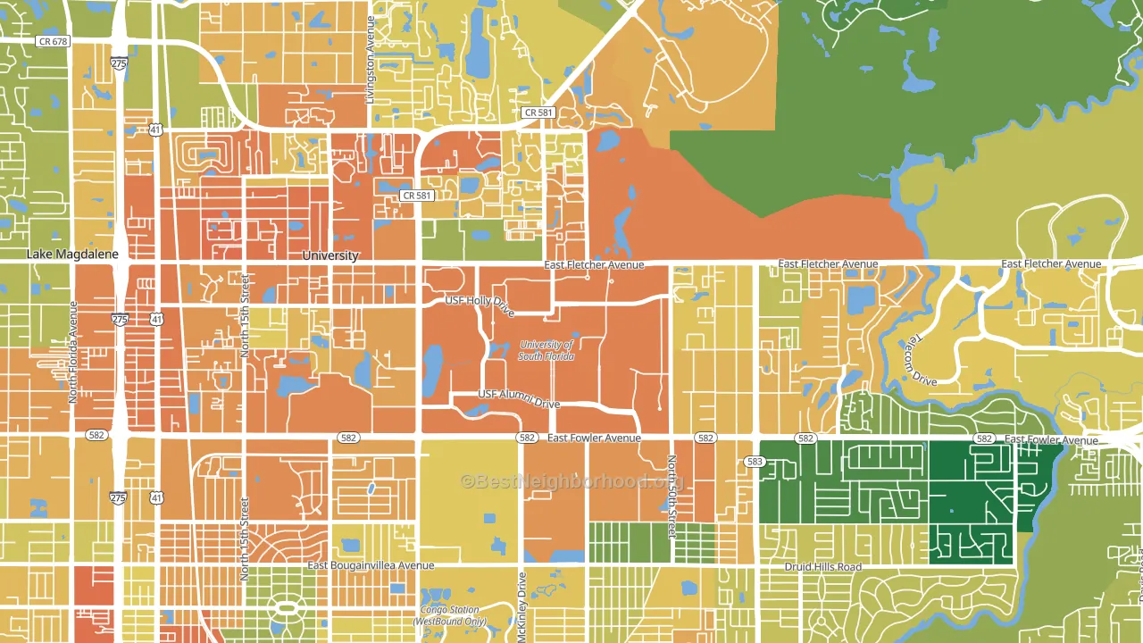 33620, FL block-group voter-turnout map