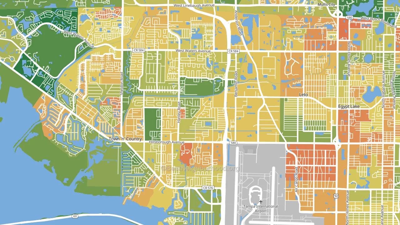 33634, FL block-group voter-turnout map