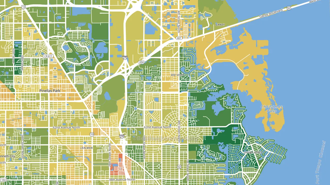 33702, FL block-group voter-turnout map