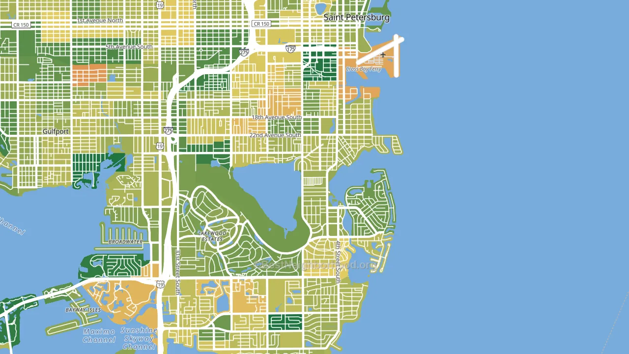 33705, FL block-group voter-turnout map
