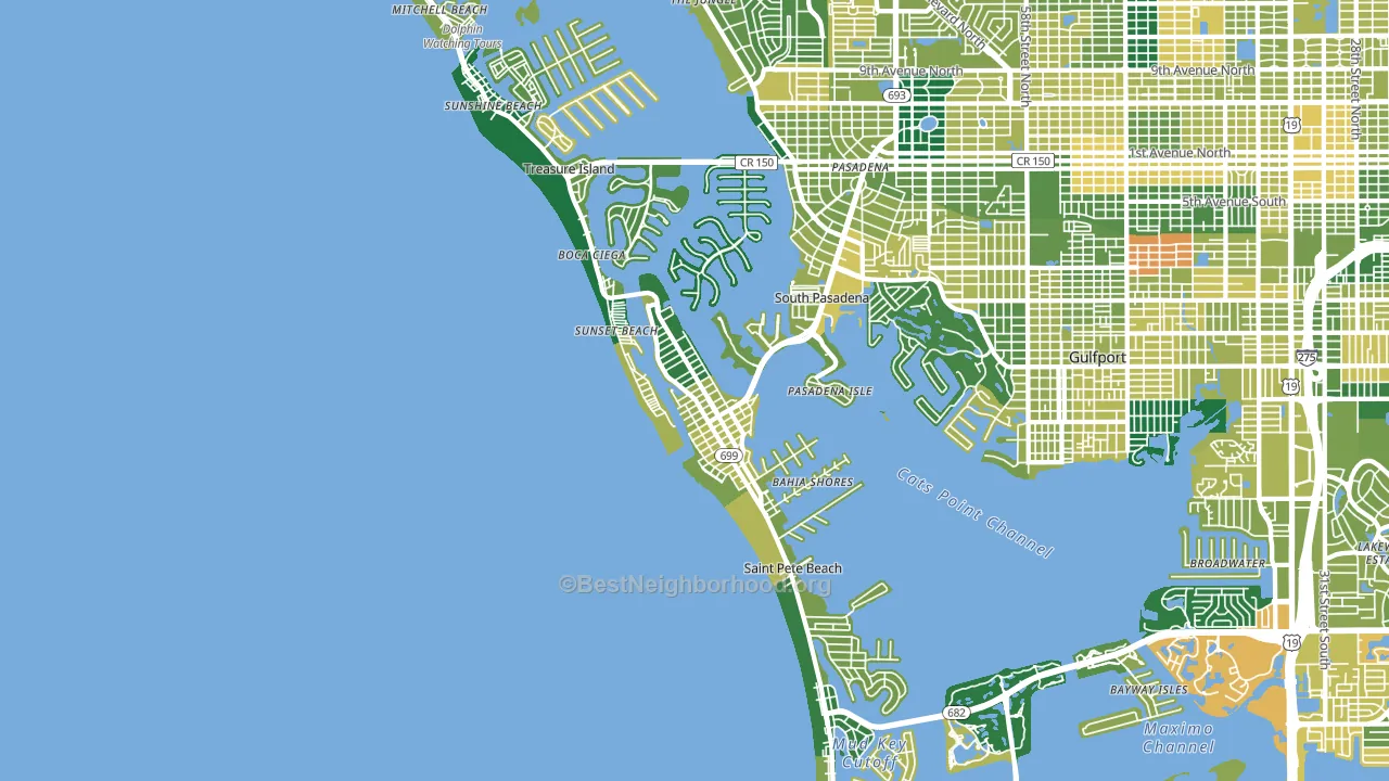 33706, FL block-group voter-turnout map