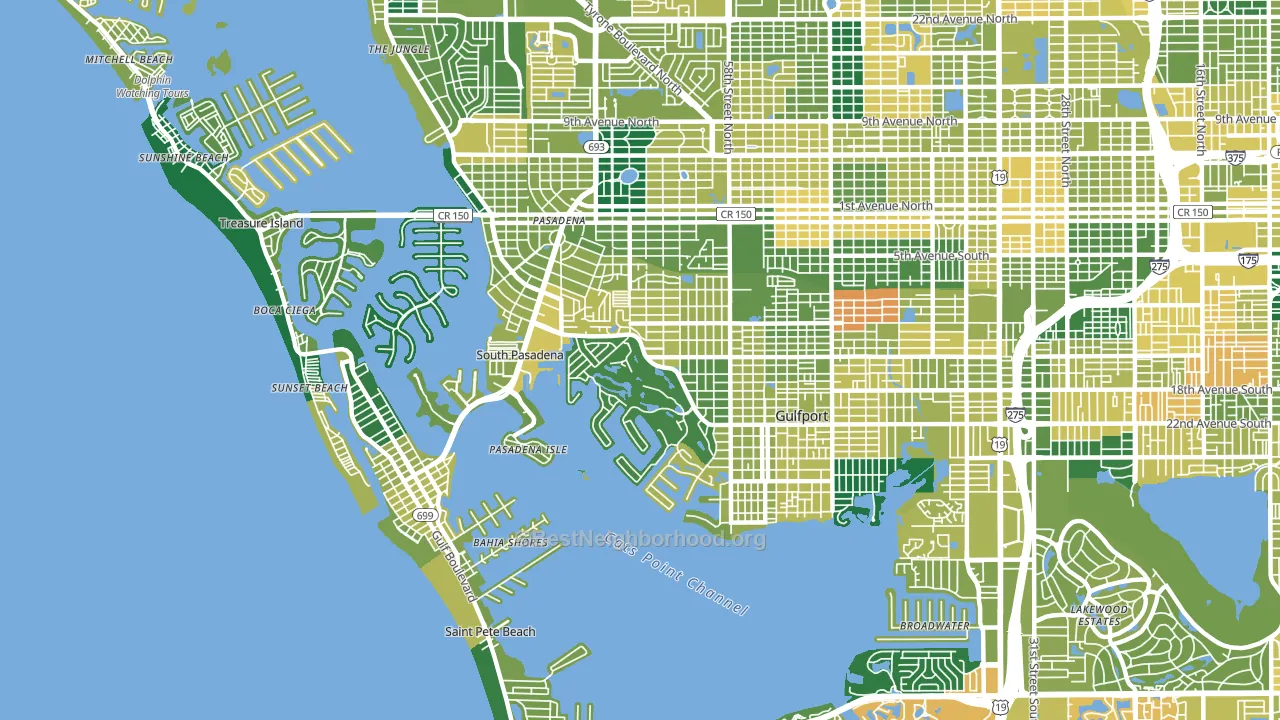 33707, FL block-group voter-turnout map