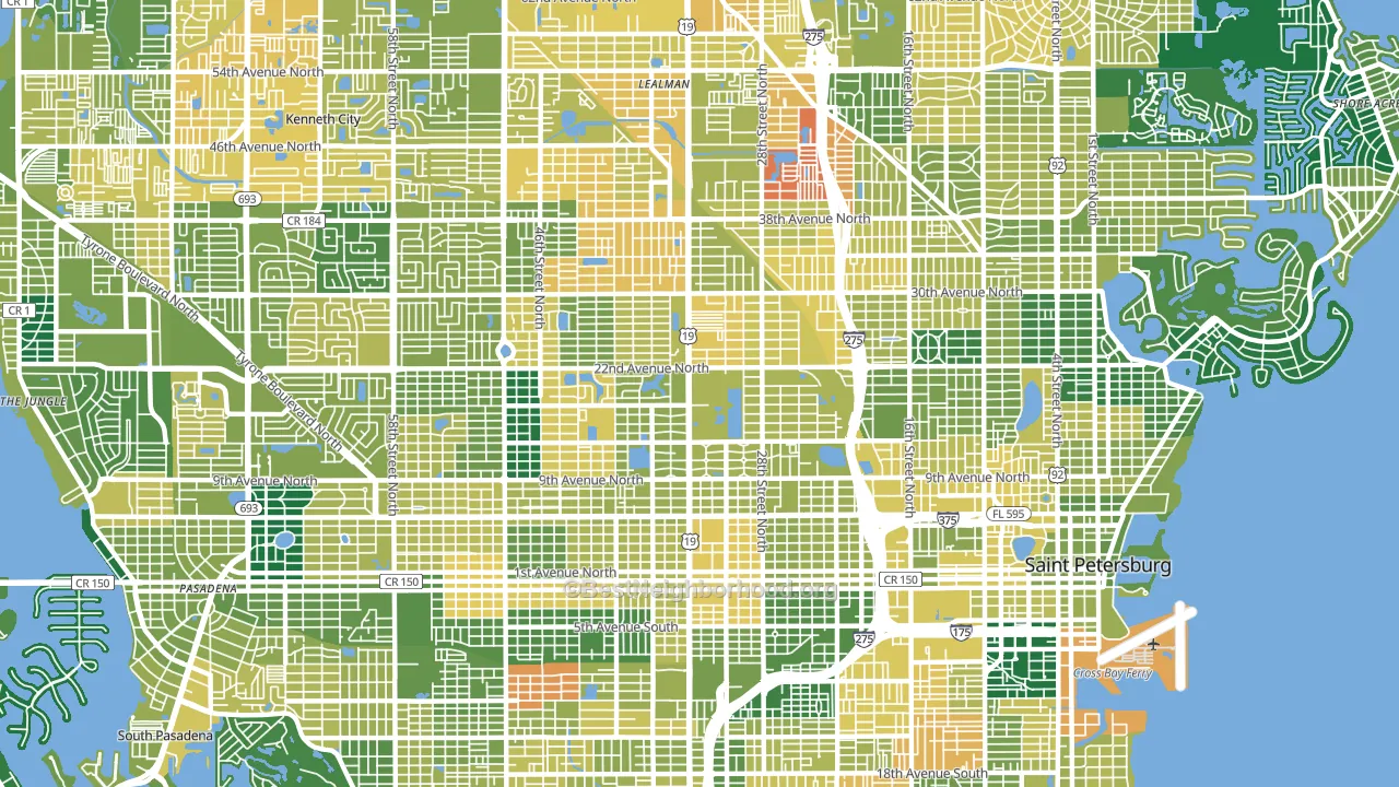 33713, FL block-group voter-turnout map