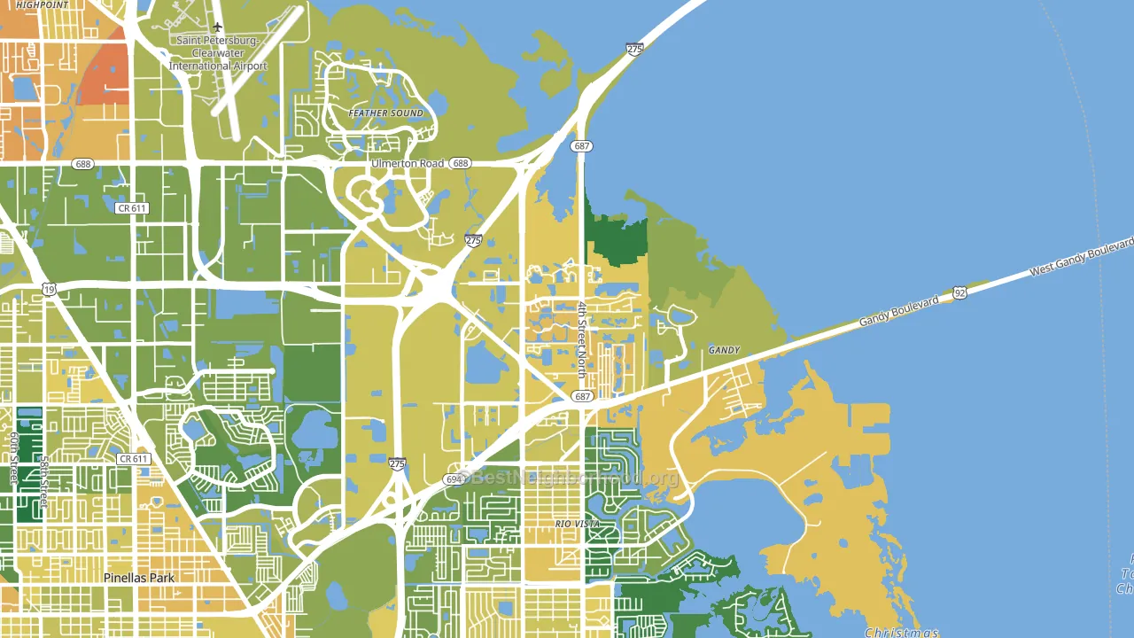 33716, FL block-group voter-turnout map