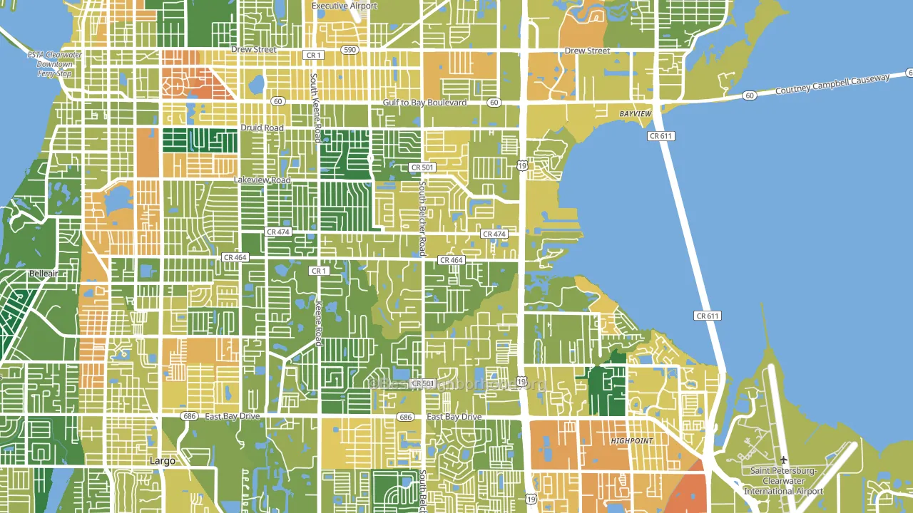 33764, FL block-group voter-turnout map