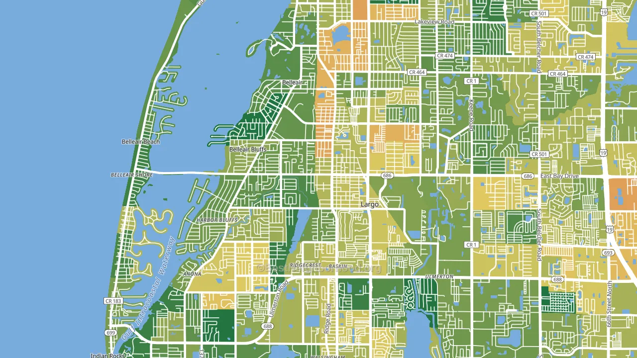 33770, FL block-group voter-turnout map