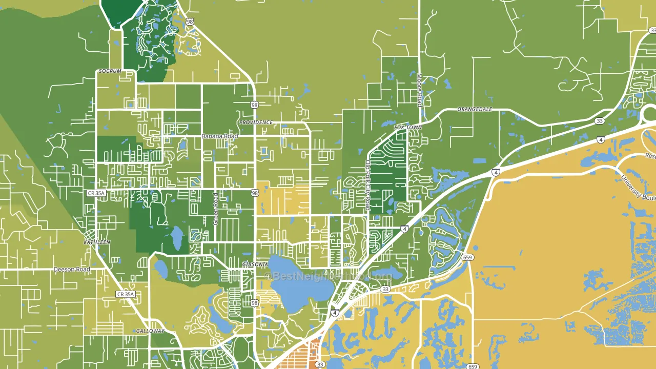 33809, FL block-group voter-turnout map