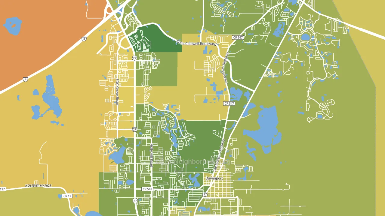 33837, FL block-group voter-turnout map