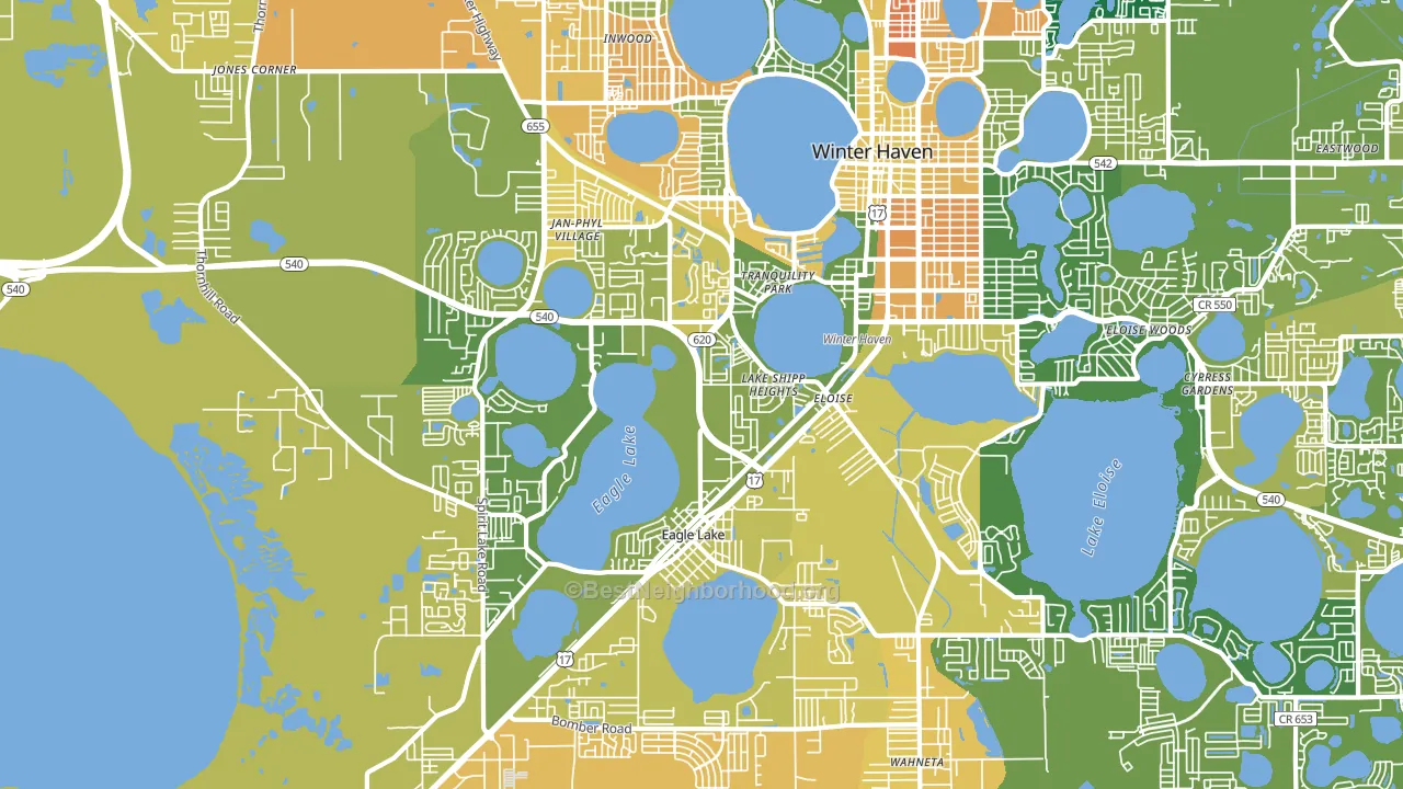 33880, FL block-group voter-turnout map