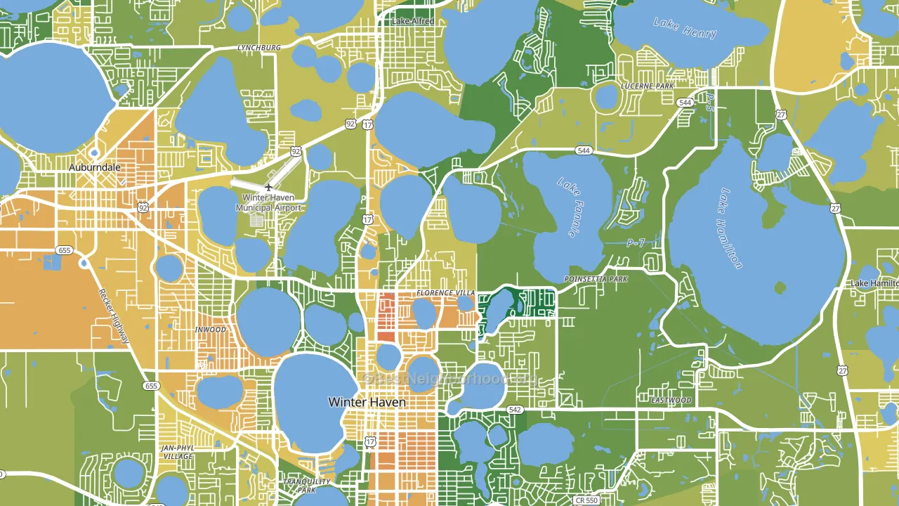 33881, FL block-group voter-turnout map