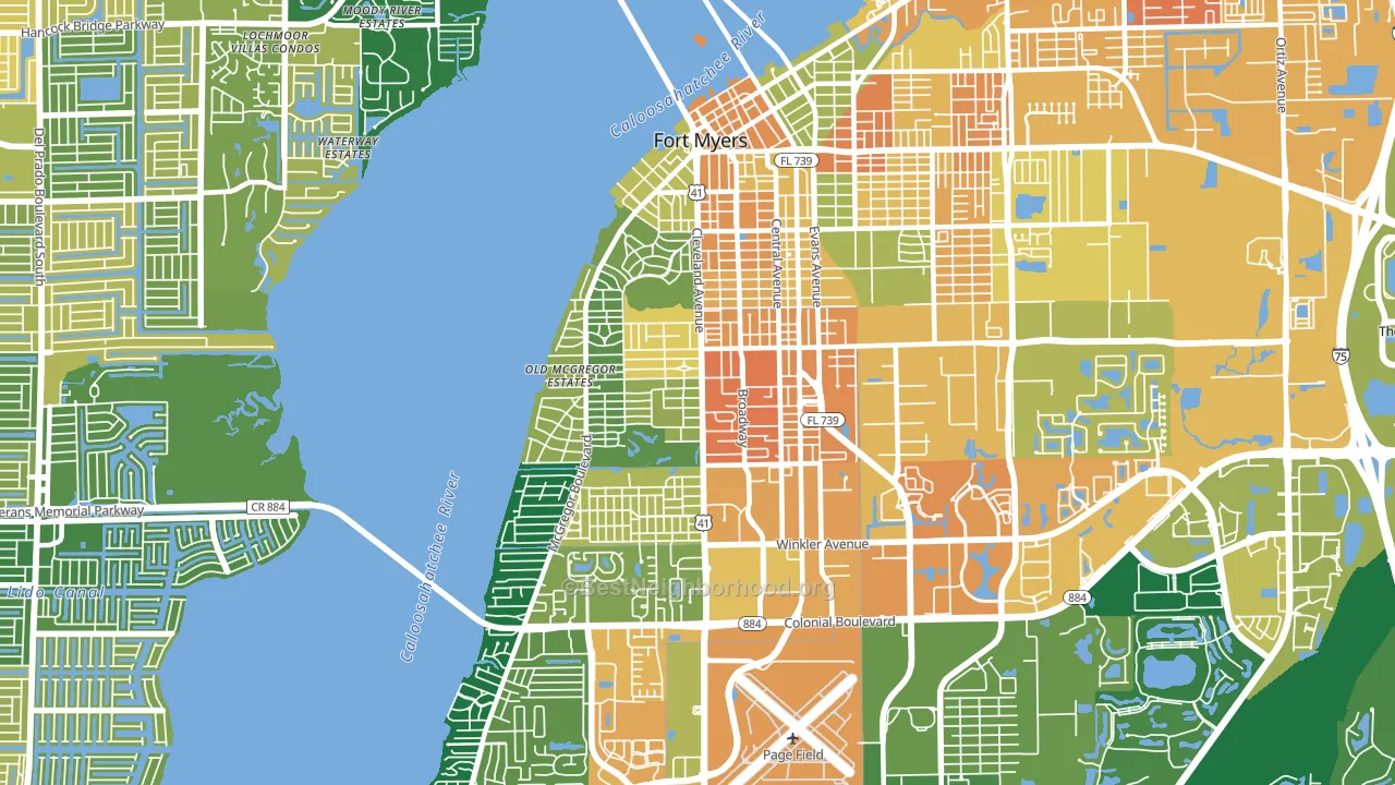 33901, FL block-group voter-turnout map