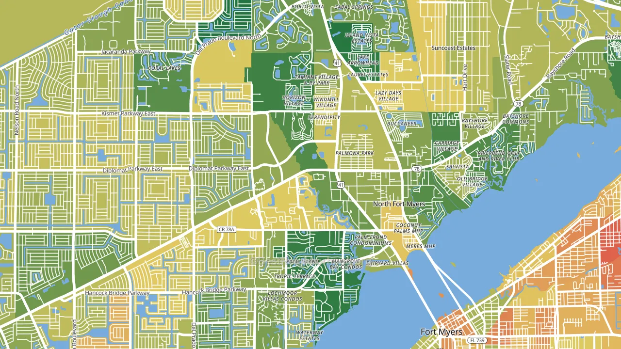 33903, FL block-group voter-turnout map