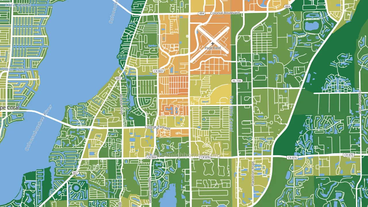 33907, FL block-group voter-turnout map