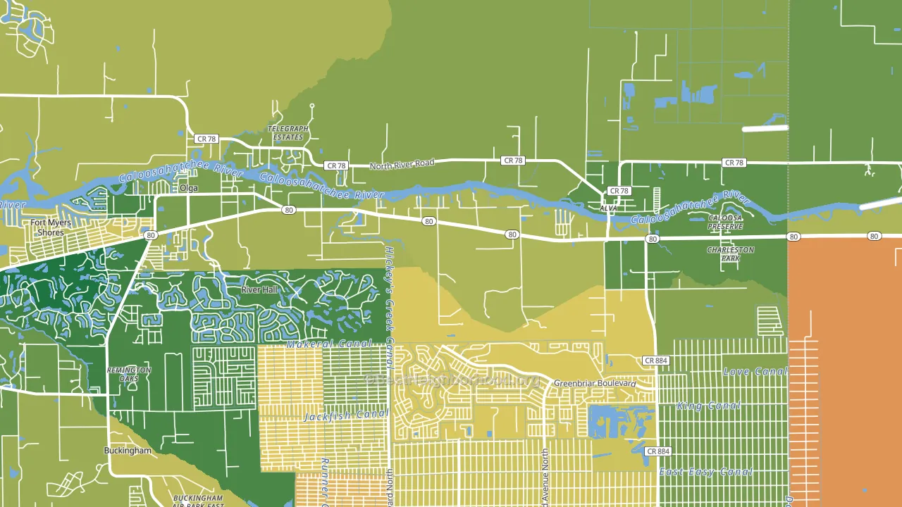 33920, FL block-group voter-turnout map