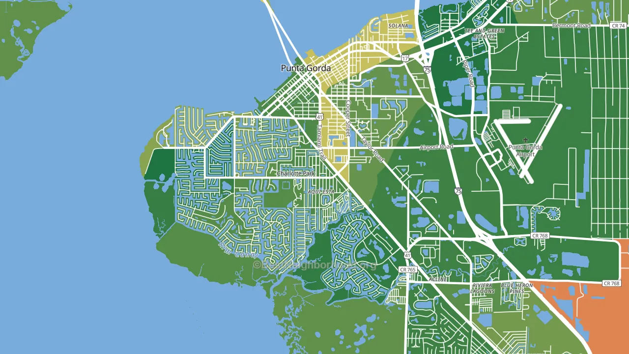 33950, FL block-group voter-turnout map