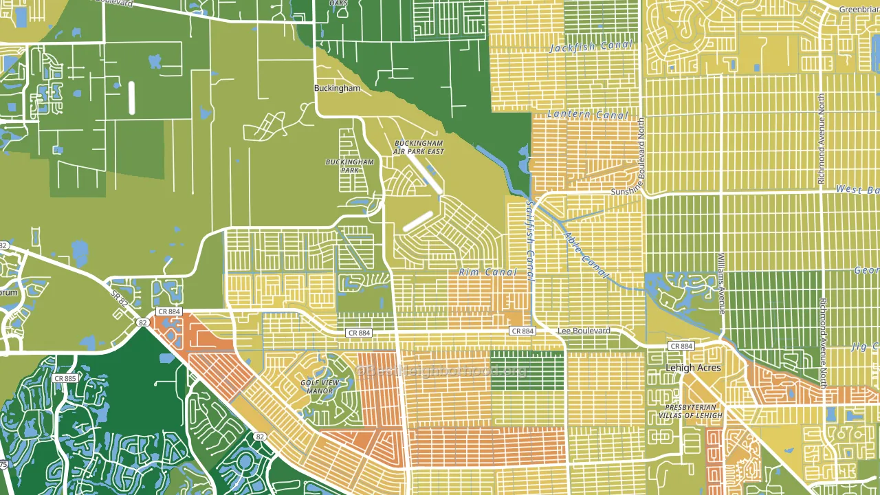 33971, FL block-group voter-turnout map
