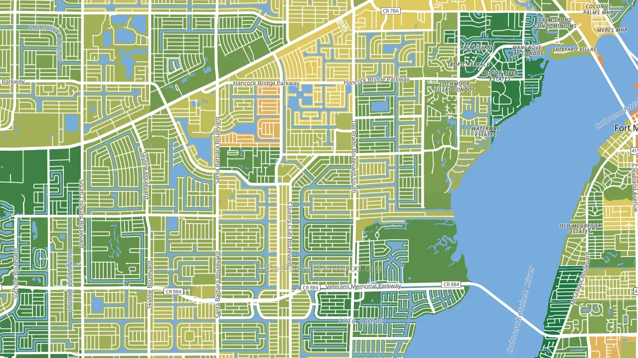 33990, FL block-group voter-turnout map
