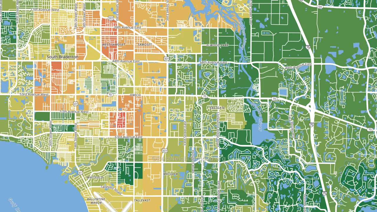 34203, FL block-group voter-turnout map