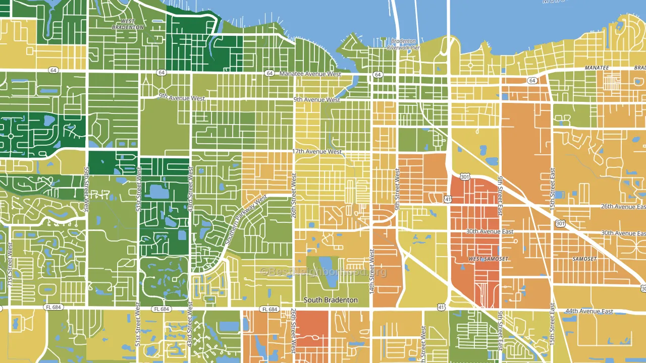 34205, FL block-group voter-turnout map