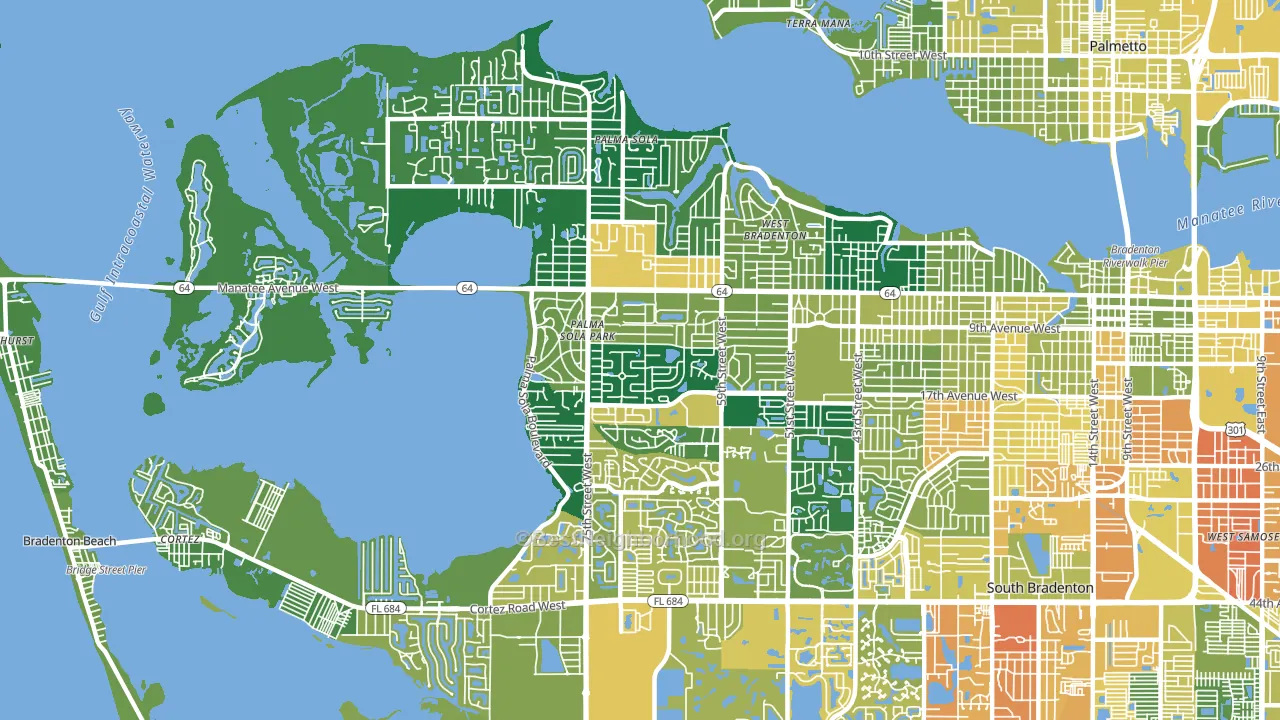 34209, FL block-group voter-turnout map