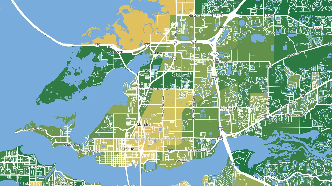 34221, FL block-group voter-turnout map
