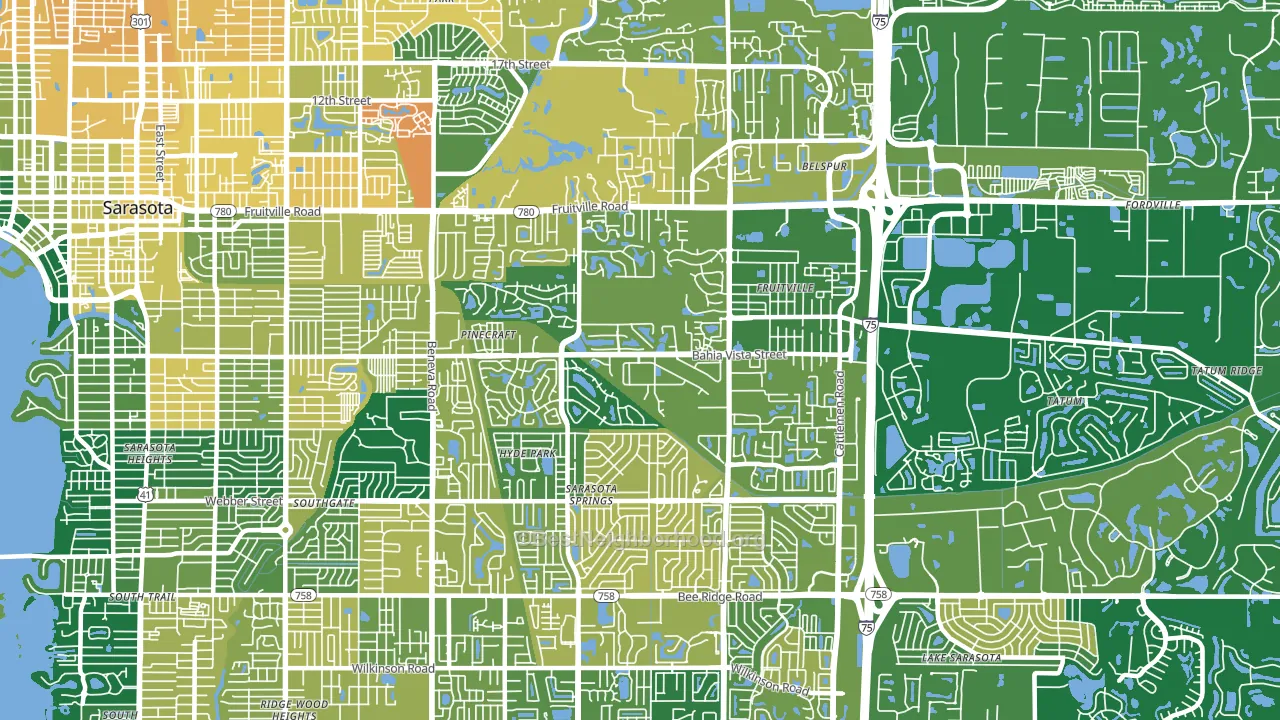 34232, FL block-group voter-turnout map