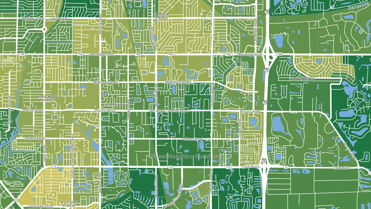 34233, FL block-group voter-turnout map