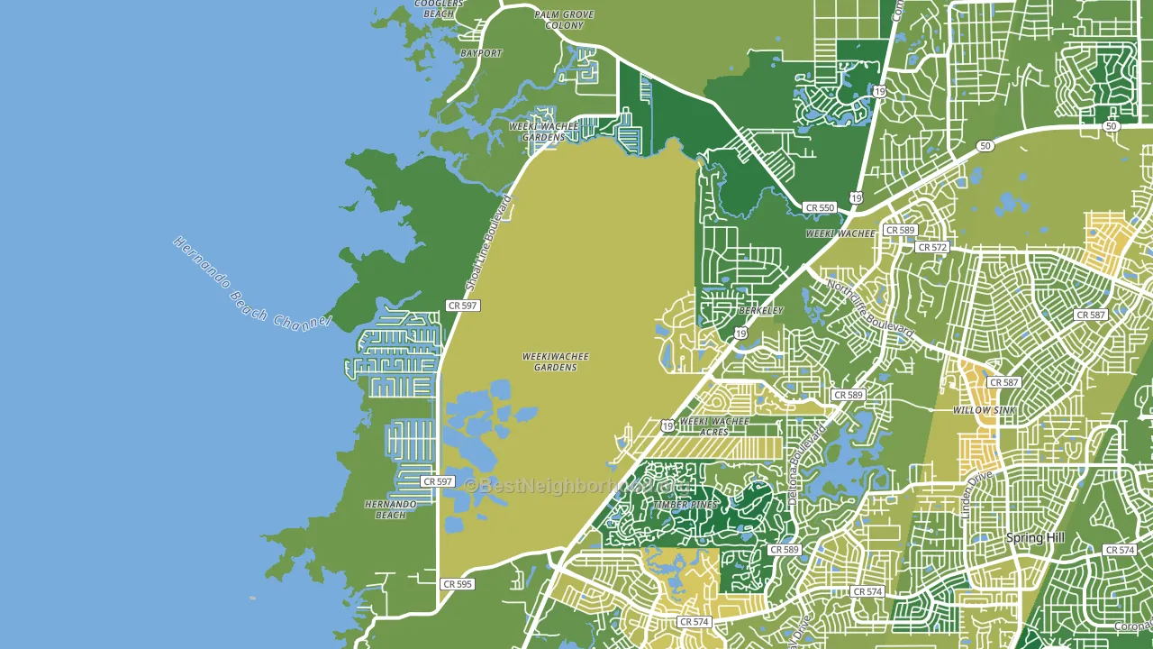 34607, FL block-group voter-turnout map