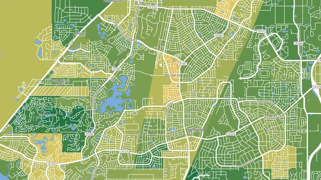 34608, FL block-group voter-turnout map
