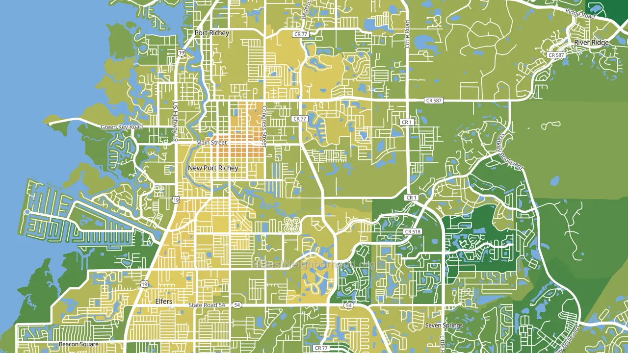 34653, FL block-group voter-turnout map