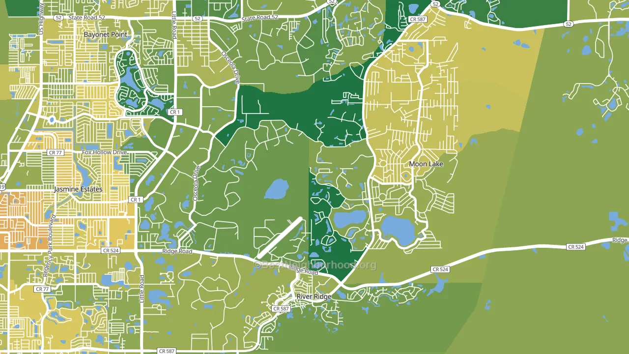 34654, FL block-group voter-turnout map