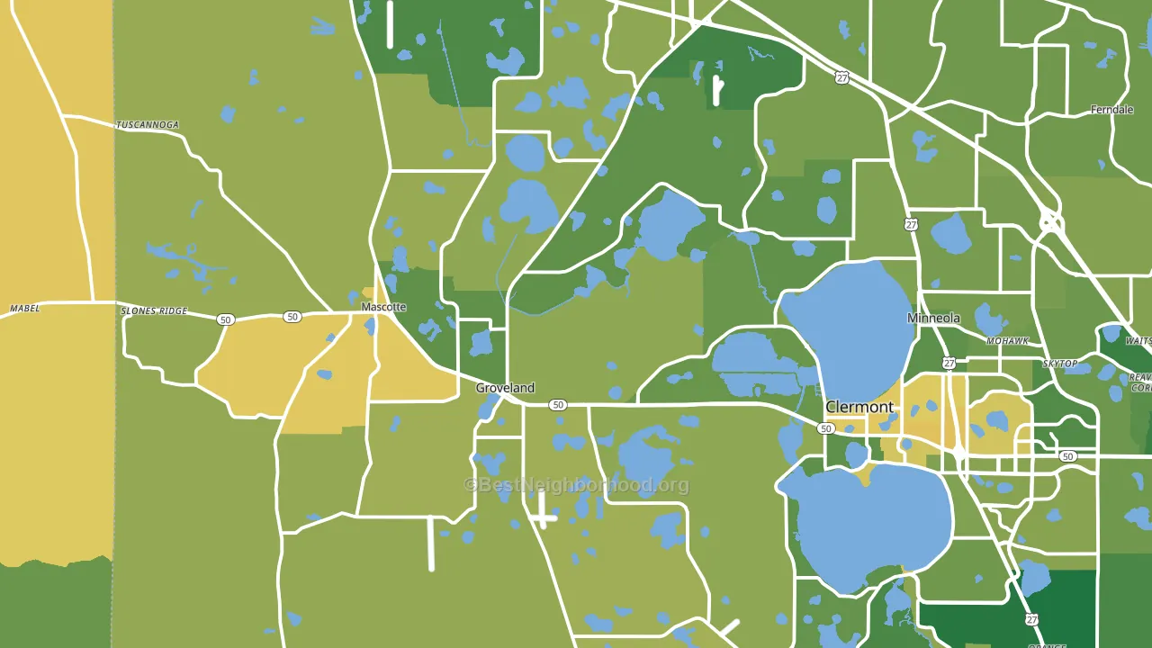 34736, FL block-group voter-turnout map