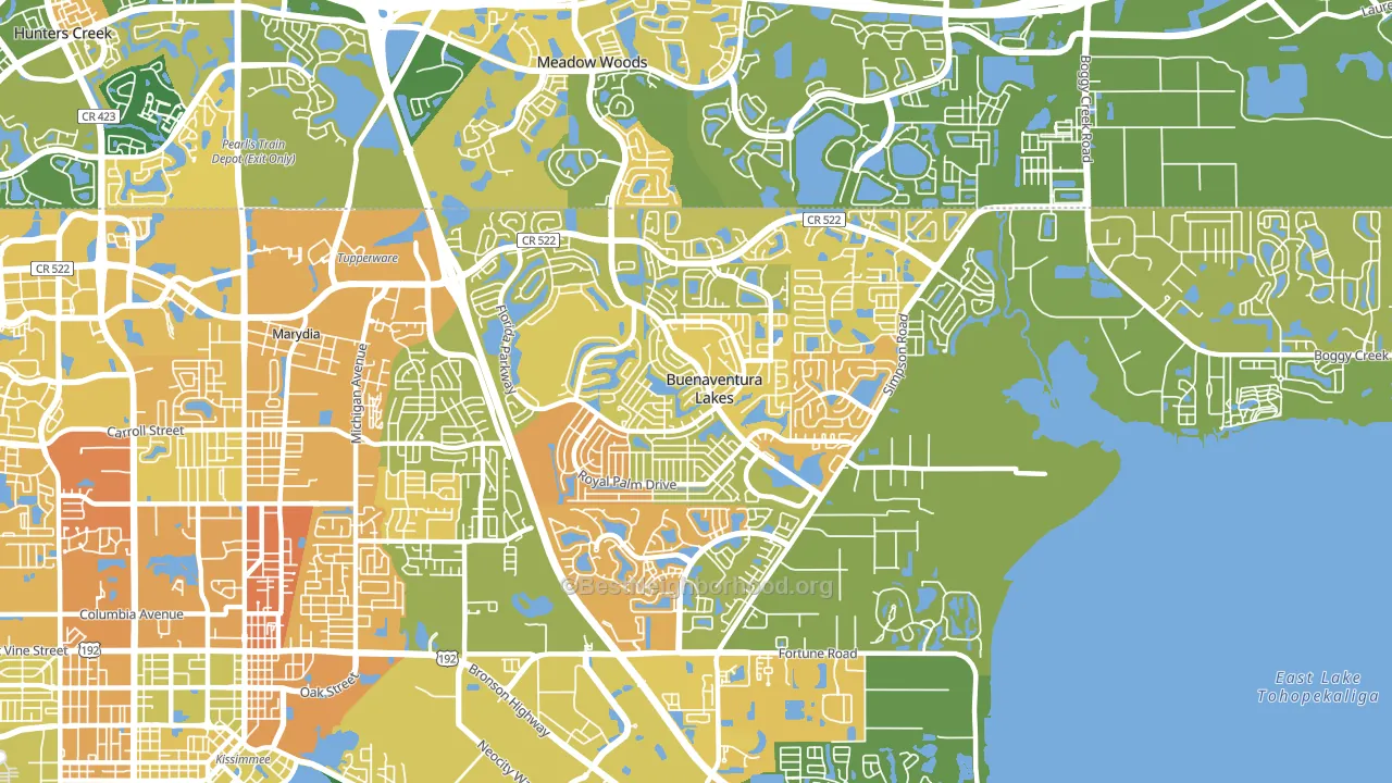 34743, FL block-group voter-turnout map