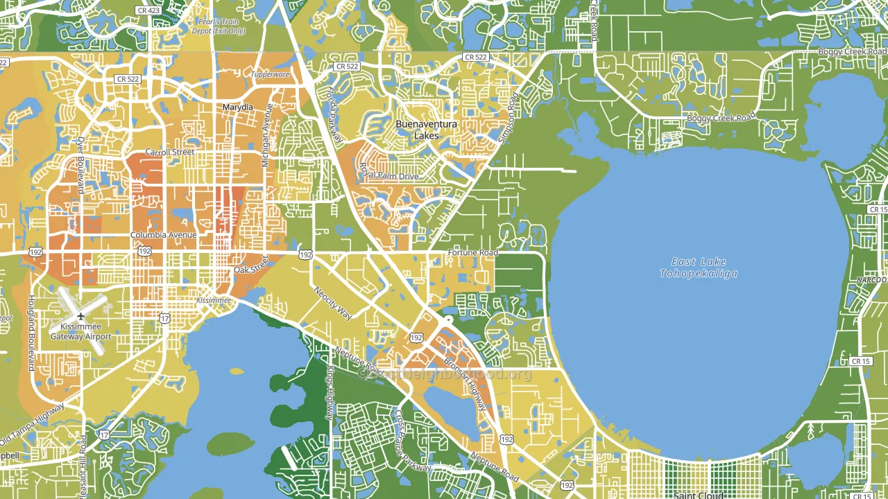 34744, FL block-group voter-turnout map
