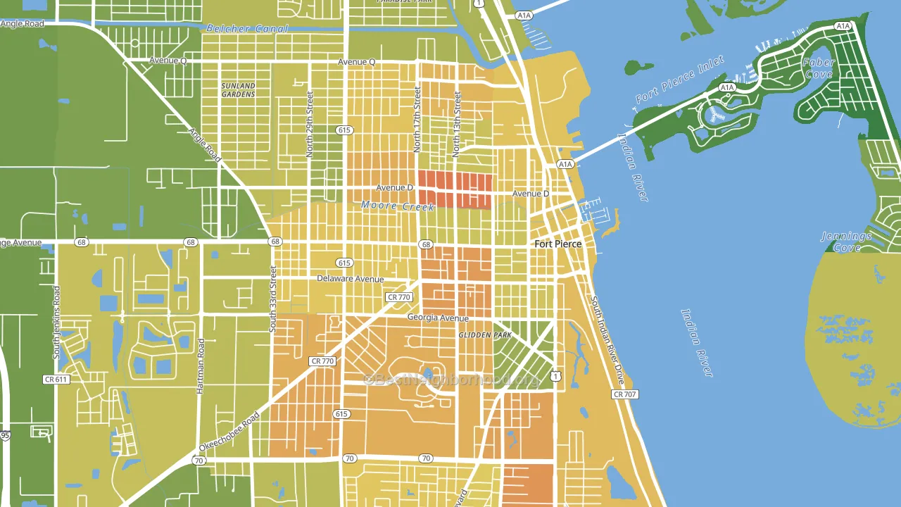 34950, FL block-group voter-turnout map