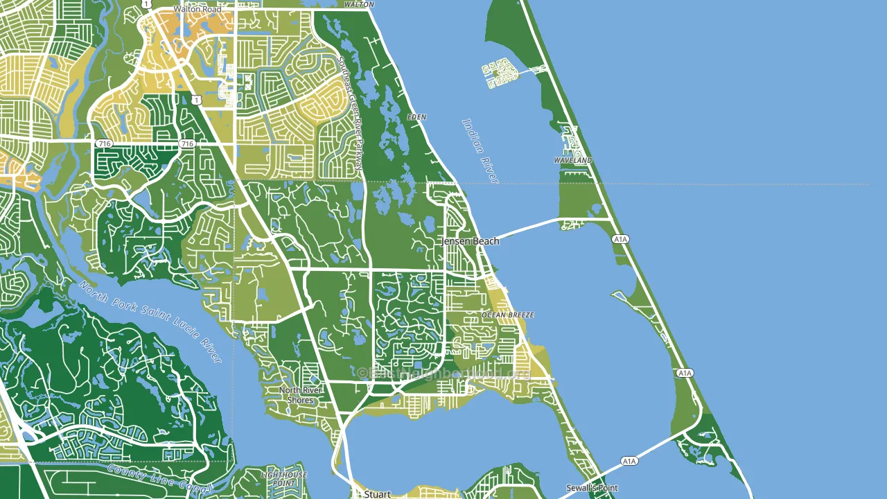 34957, FL block-group voter-turnout map