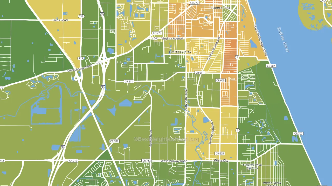 34981, FL block-group voter-turnout map