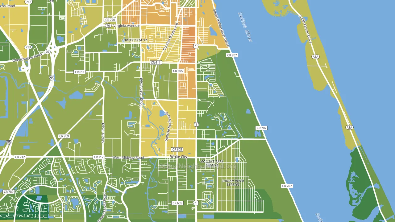 34982, FL block-group voter-turnout map
