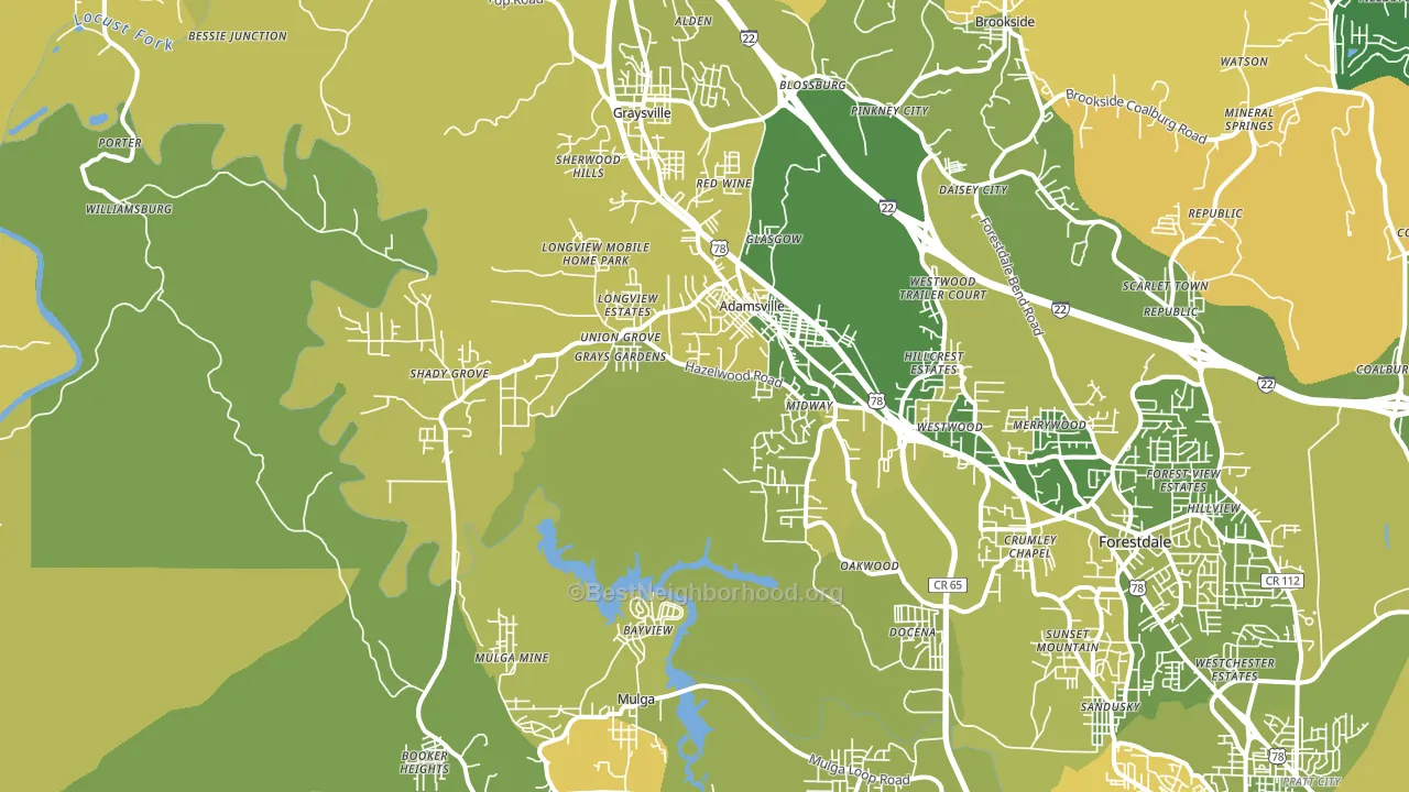 35005, AL block-group voter-turnout map