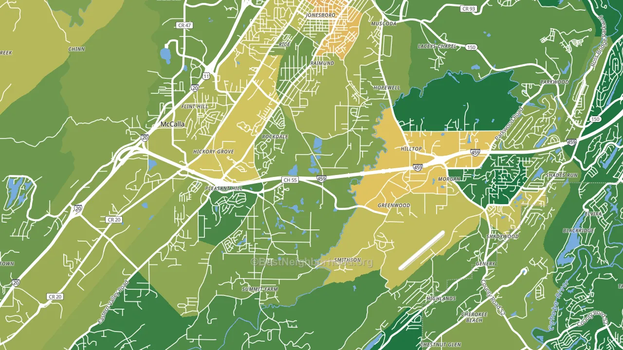 35022, AL block-group voter-turnout map