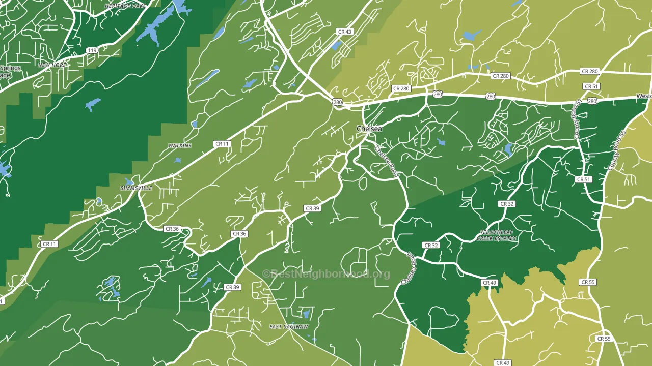 35043, AL block-group voter-turnout map