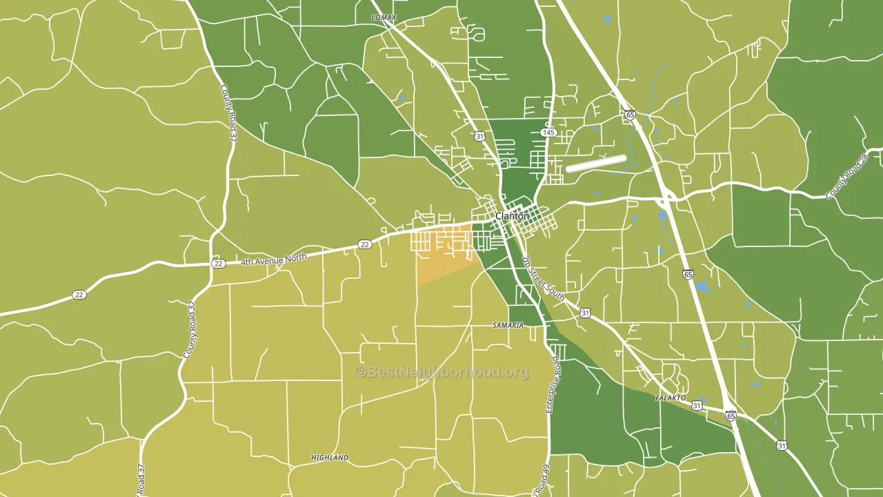 35045, AL block-group voter-turnout map