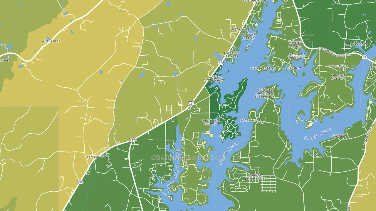 35054, AL block-group voter-turnout map