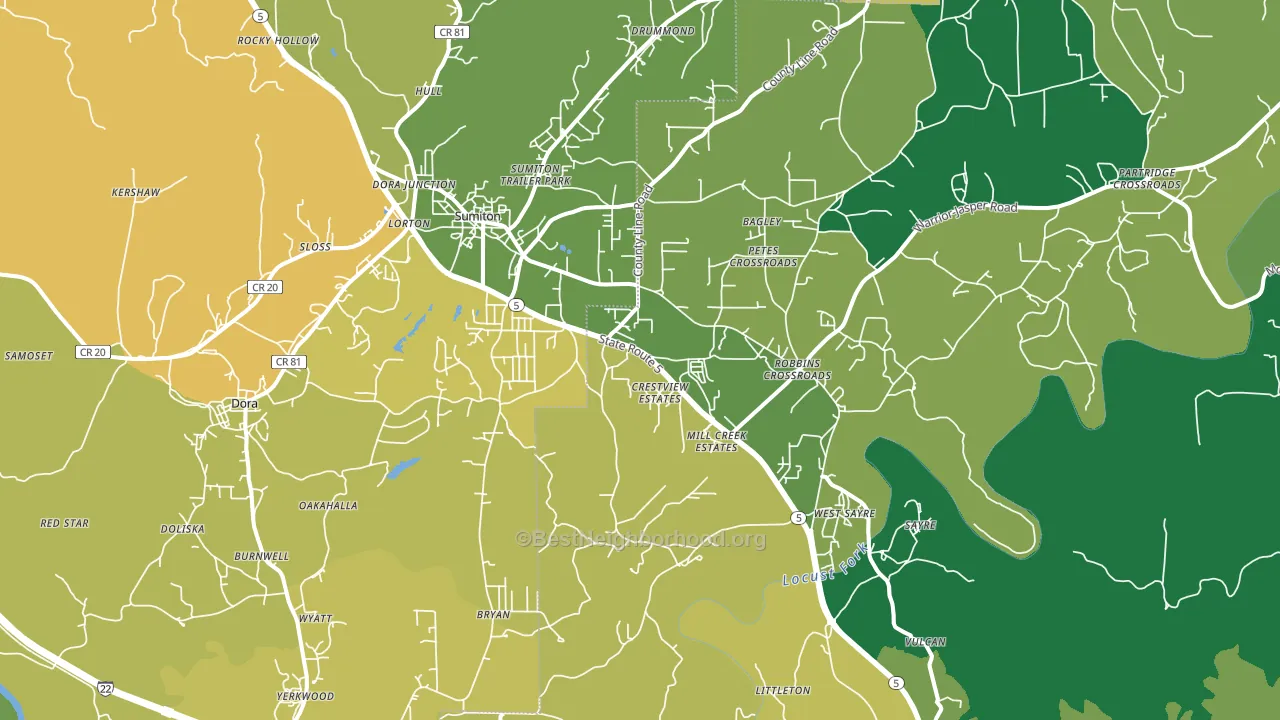 35062, AL block-group voter-turnout map