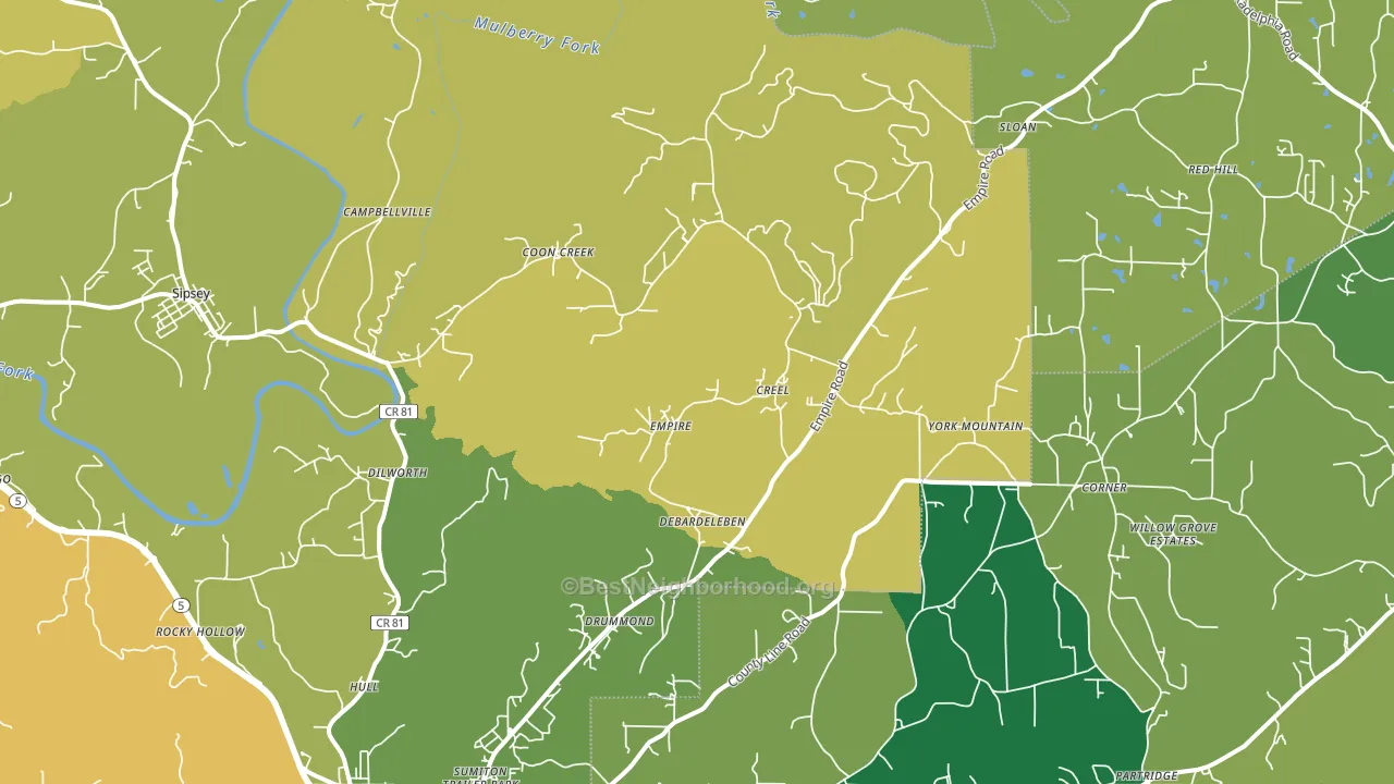 35063, AL block-group voter-turnout map