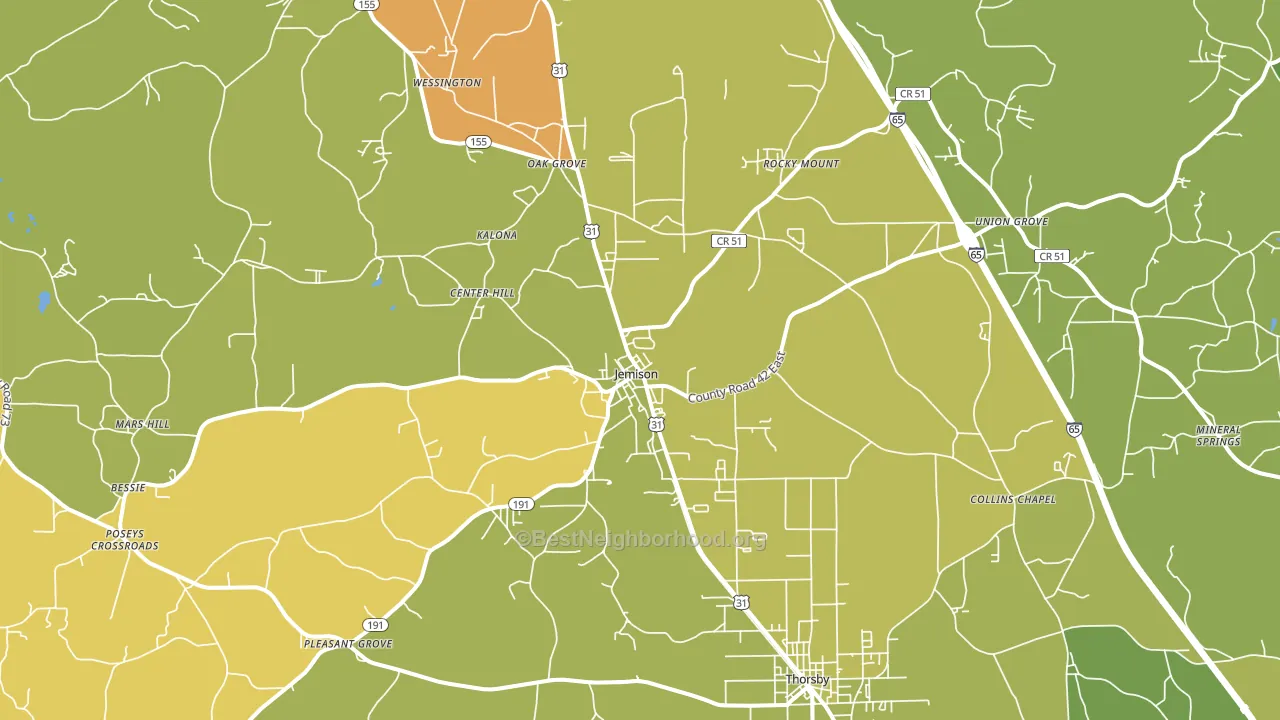 35085, AL block-group voter-turnout map