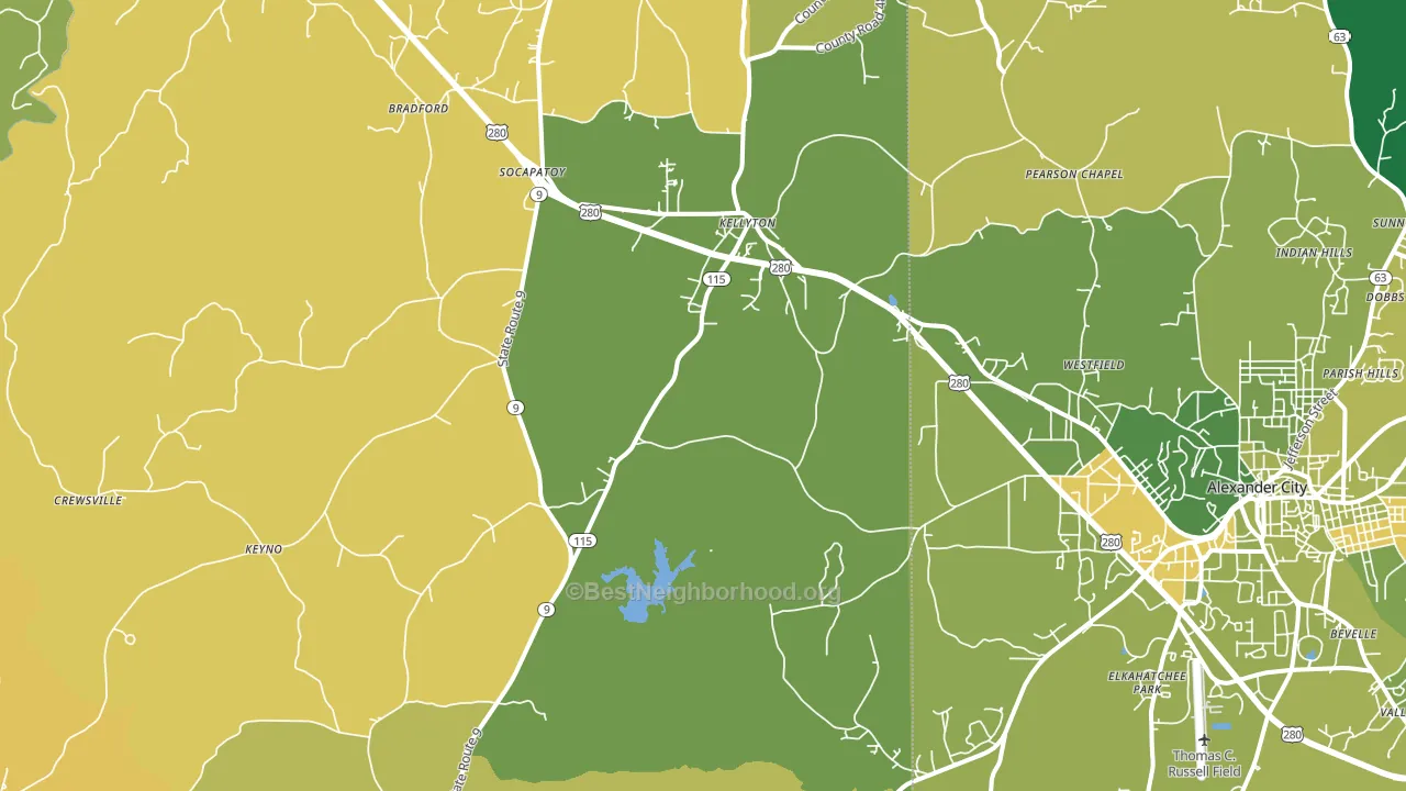 35089, AL block-group voter-turnout map