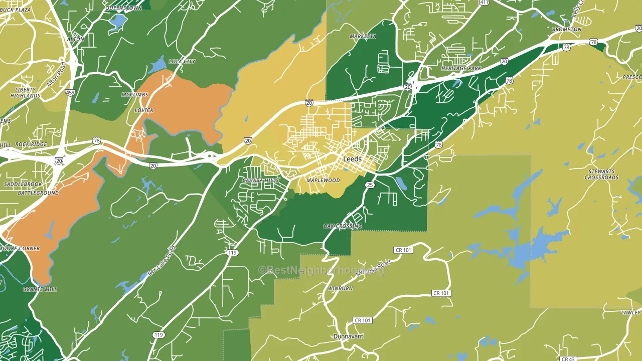 35094, AL block-group voter-turnout map