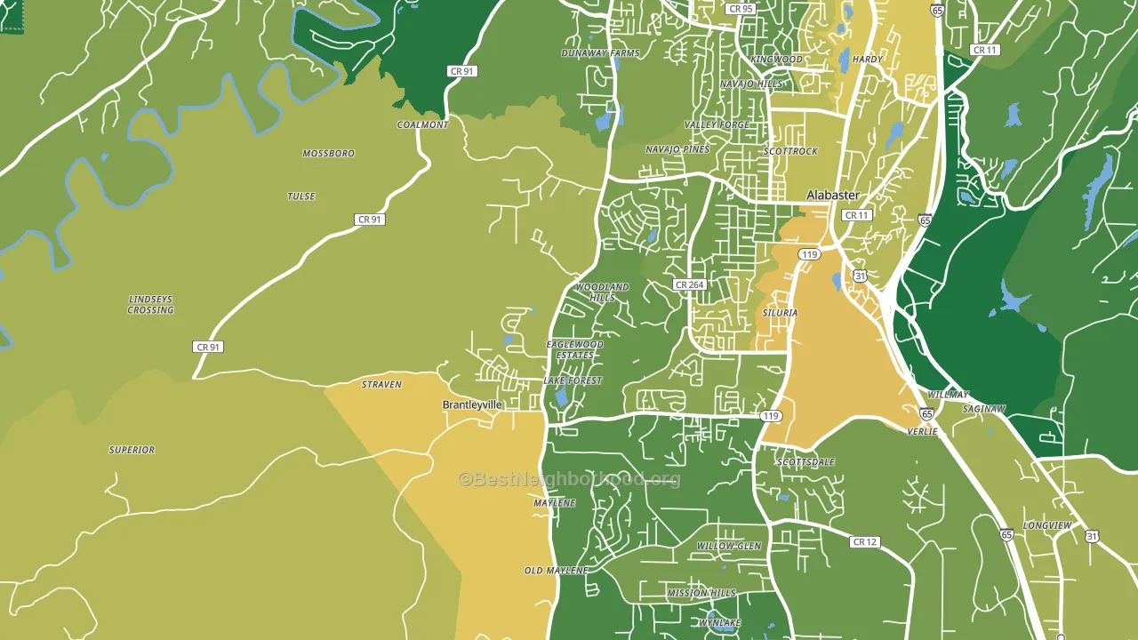 35114, AL block-group voter-turnout map